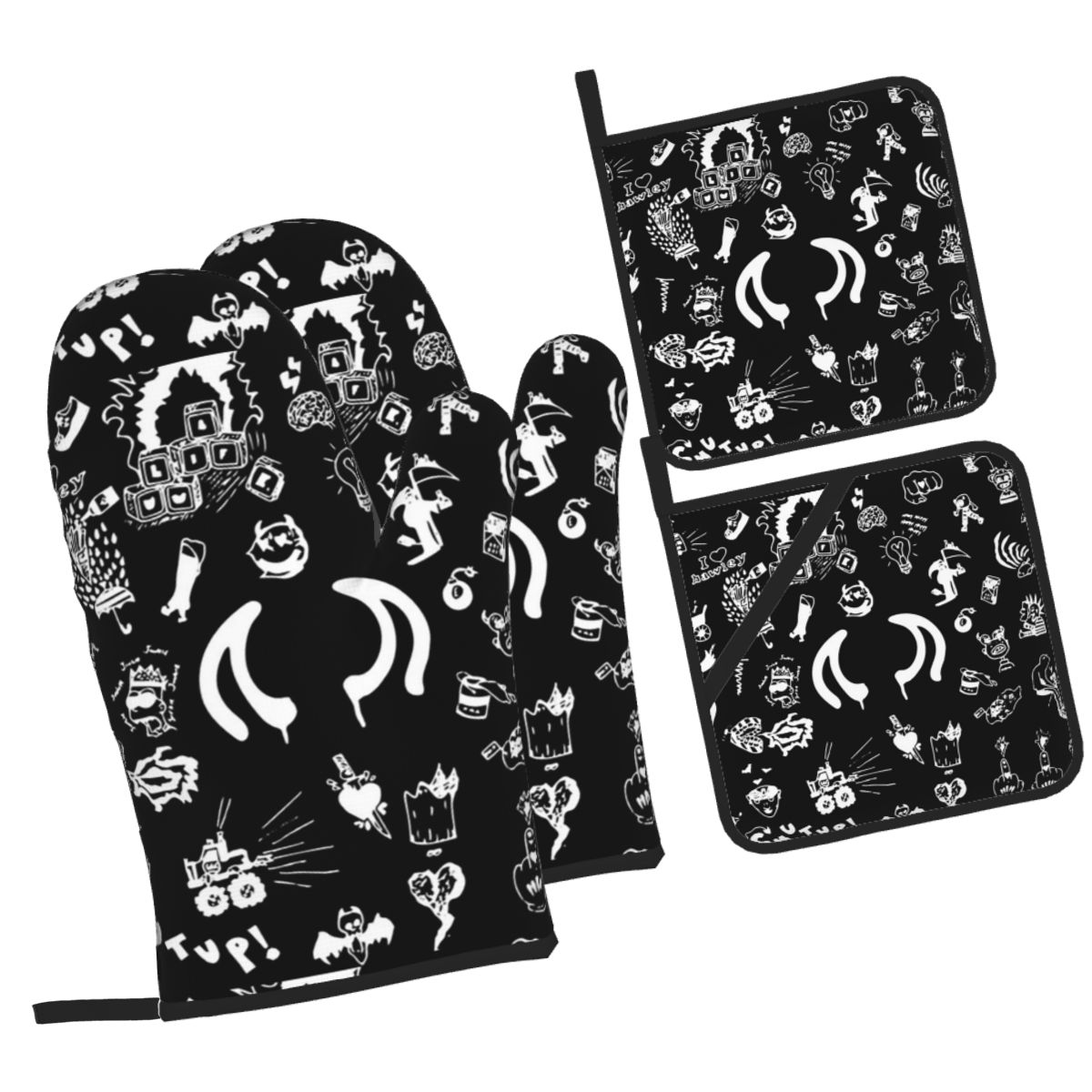 Kitchen Baking Drawing - Yungblud Drawings Tattoo Sheet Oven Mitts