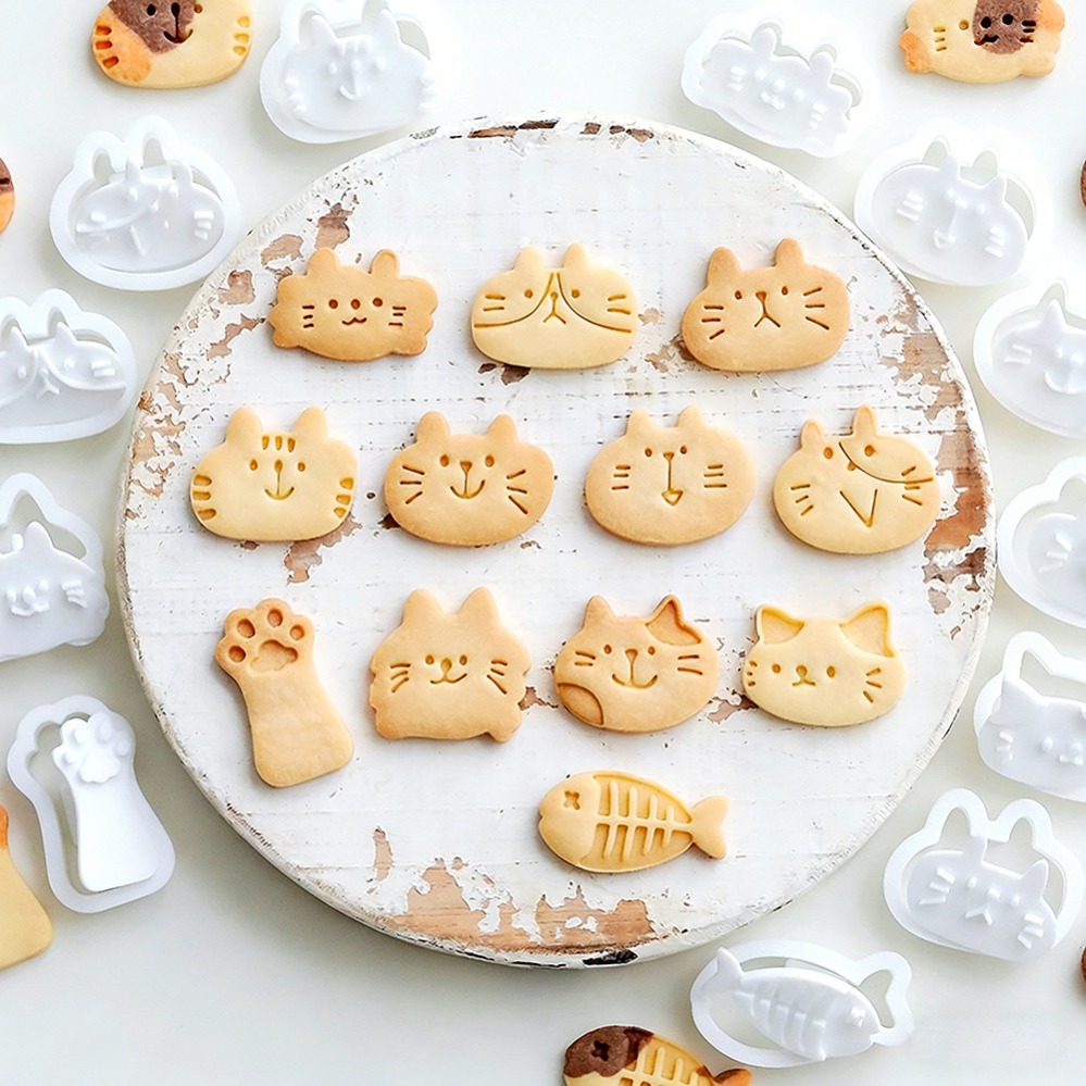 Kitchen Baking Supplies - Cute Kitten DIY Stamp Cookie Cutters