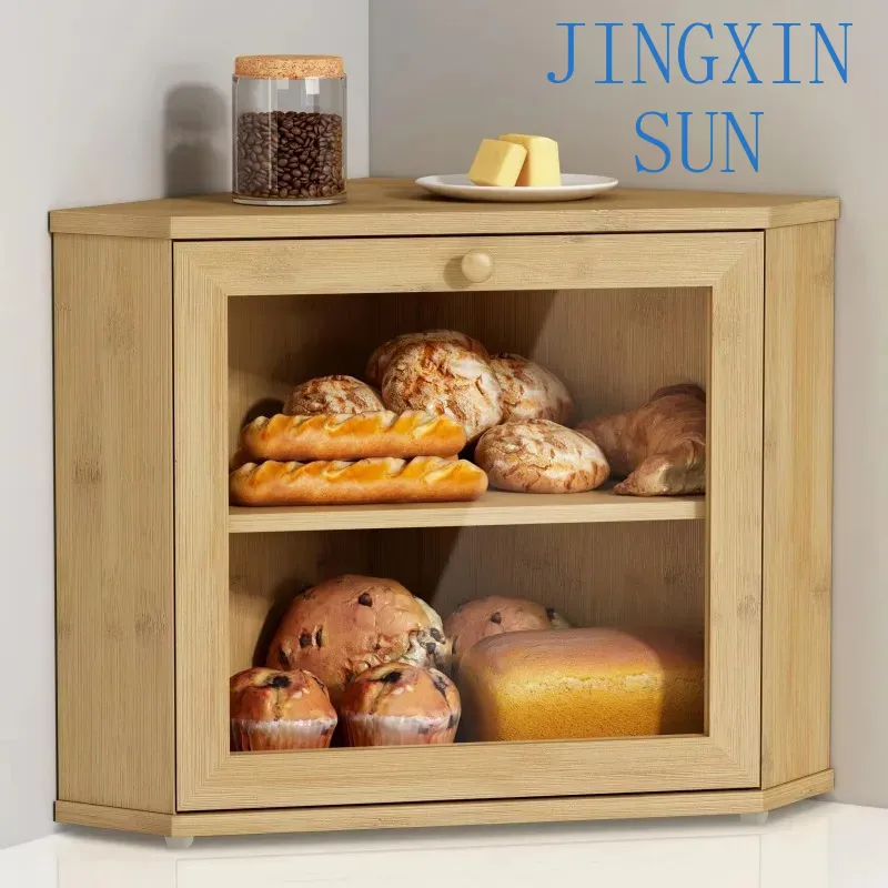 2 Tier Bamboo Corner Bread Box - огляд і ціна Kitchen Baking Corner