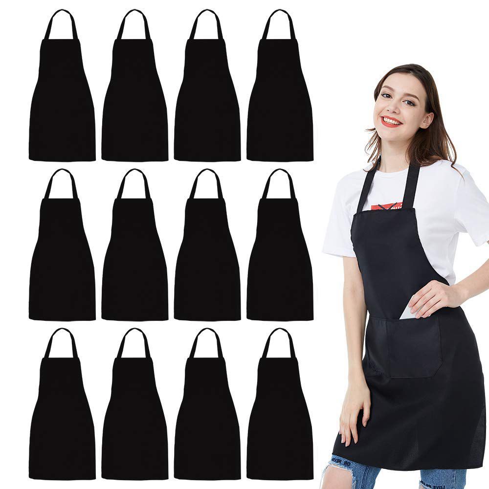 12 Pack Bib Apron - Unisex Bla - огляд і ціна Kitchen Baking Drawing